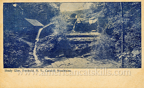 Vintage postcard titled "Shady Glen, Freehold, N. Y., Catskill Mountains"